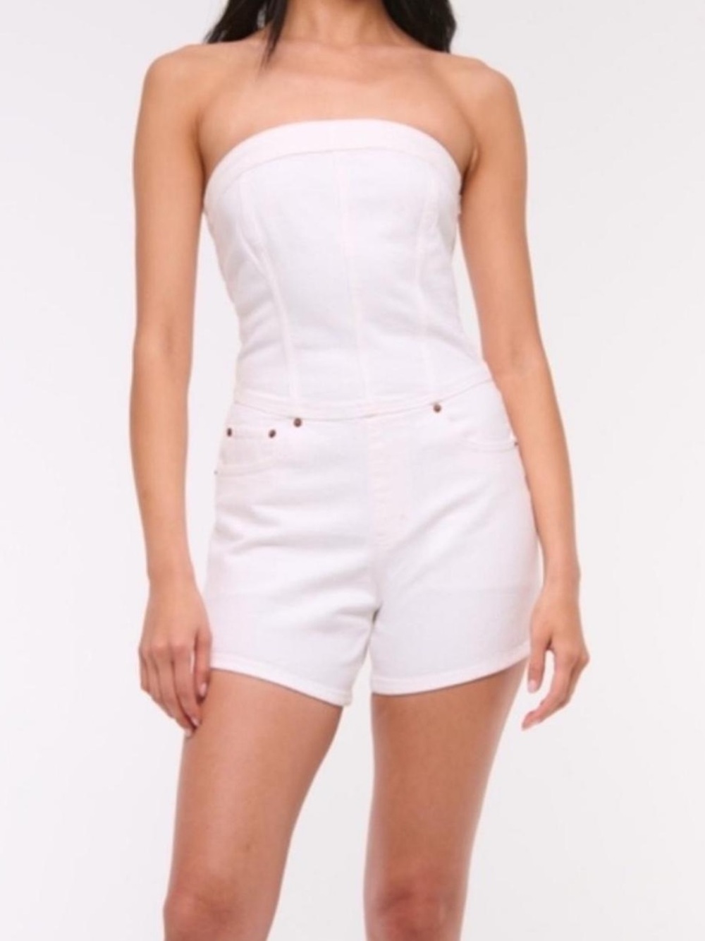 NWT - Abercrombie & Fitch - Strapless Denim Romper - Picture 7 of 9